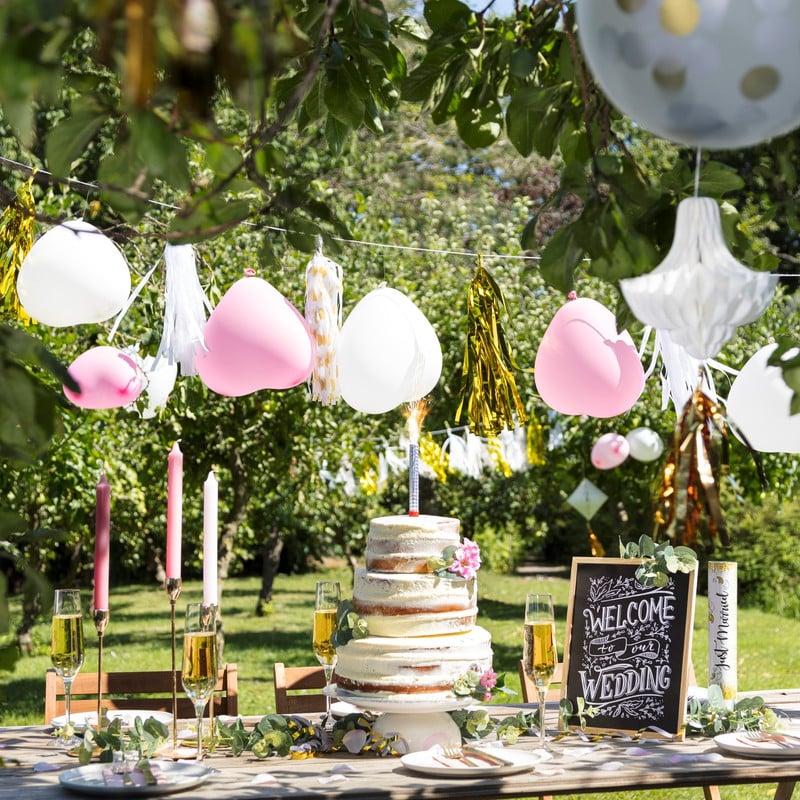 Ballonnen hartvorm - rood/roze - 6 stuks