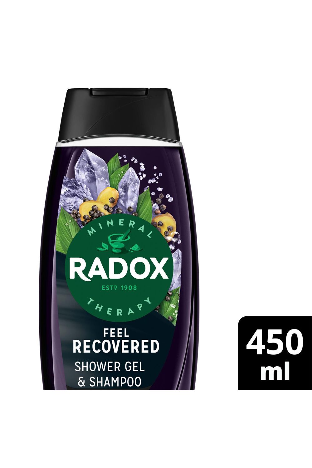 Radox 6x Mineral Therapy Feel Recovered 2in1 'Shower Gel' & Shampoo for Men, 450ml