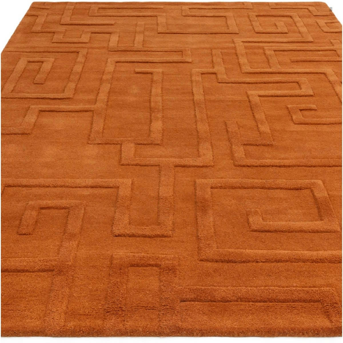 ZEMA - Tapis de salon en laine orange 120x170 cm