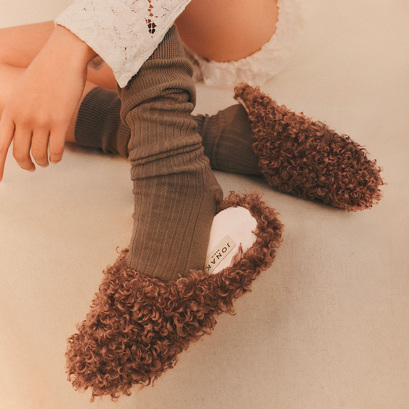 Chaussonsen fluffy noisette | JUDIE