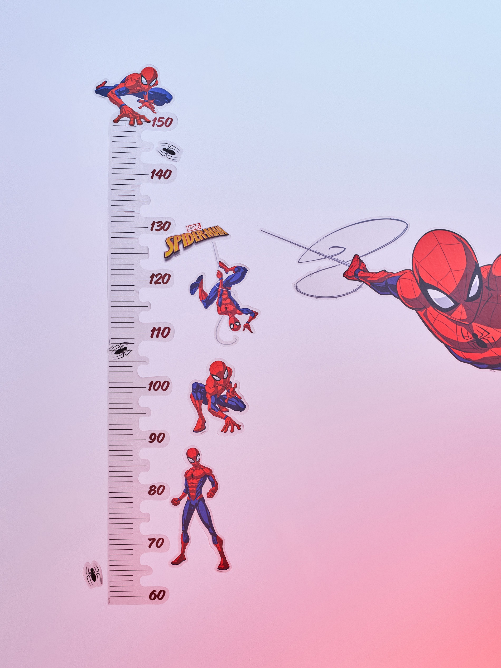 Naklejki na ścianę z centymetrem Spider-Man