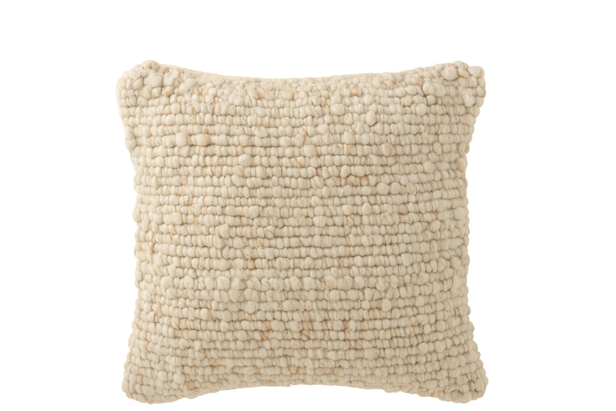 J-Line kussen Geweven - polyester - ecru
