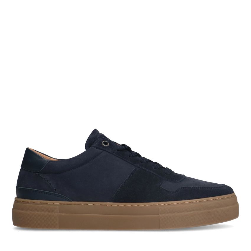 Manfield Blauwe suède sneakers