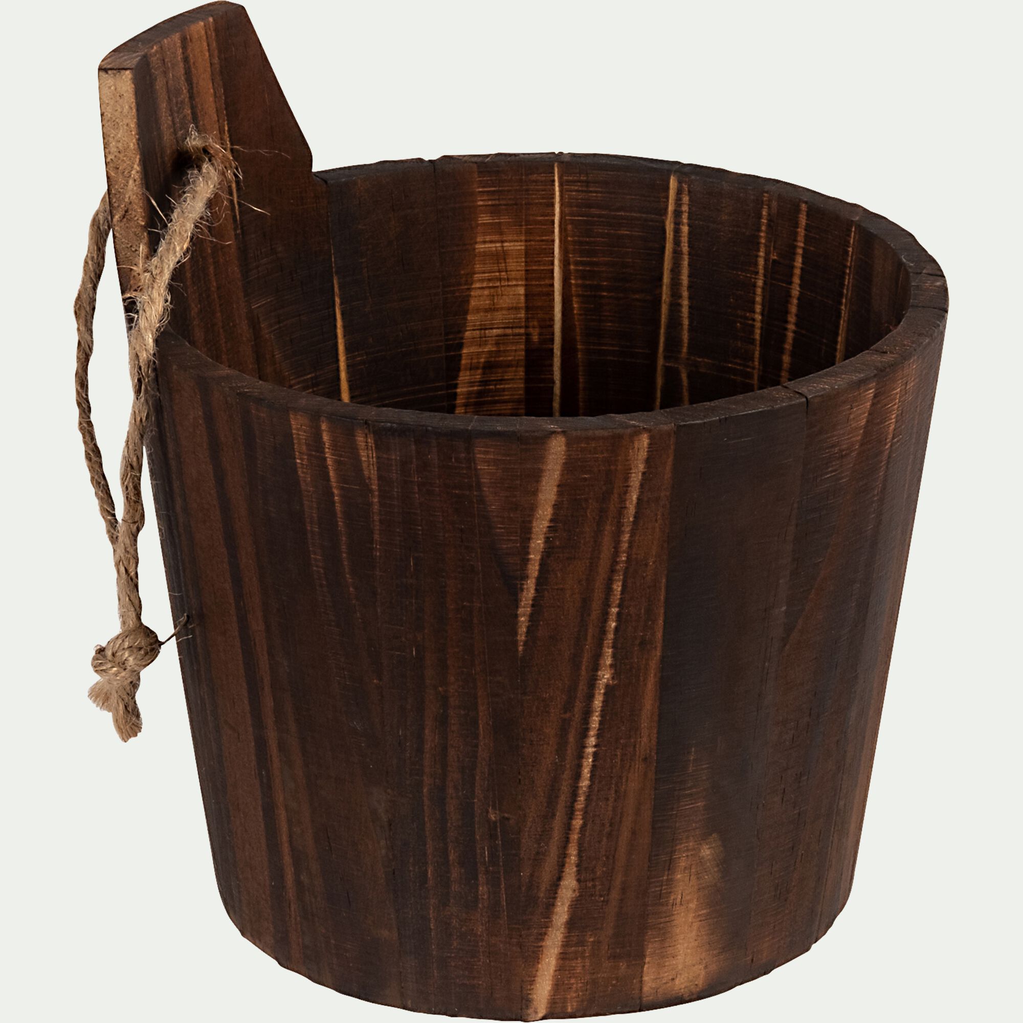 OSLO - Panier de rangement wenge en bois - marron