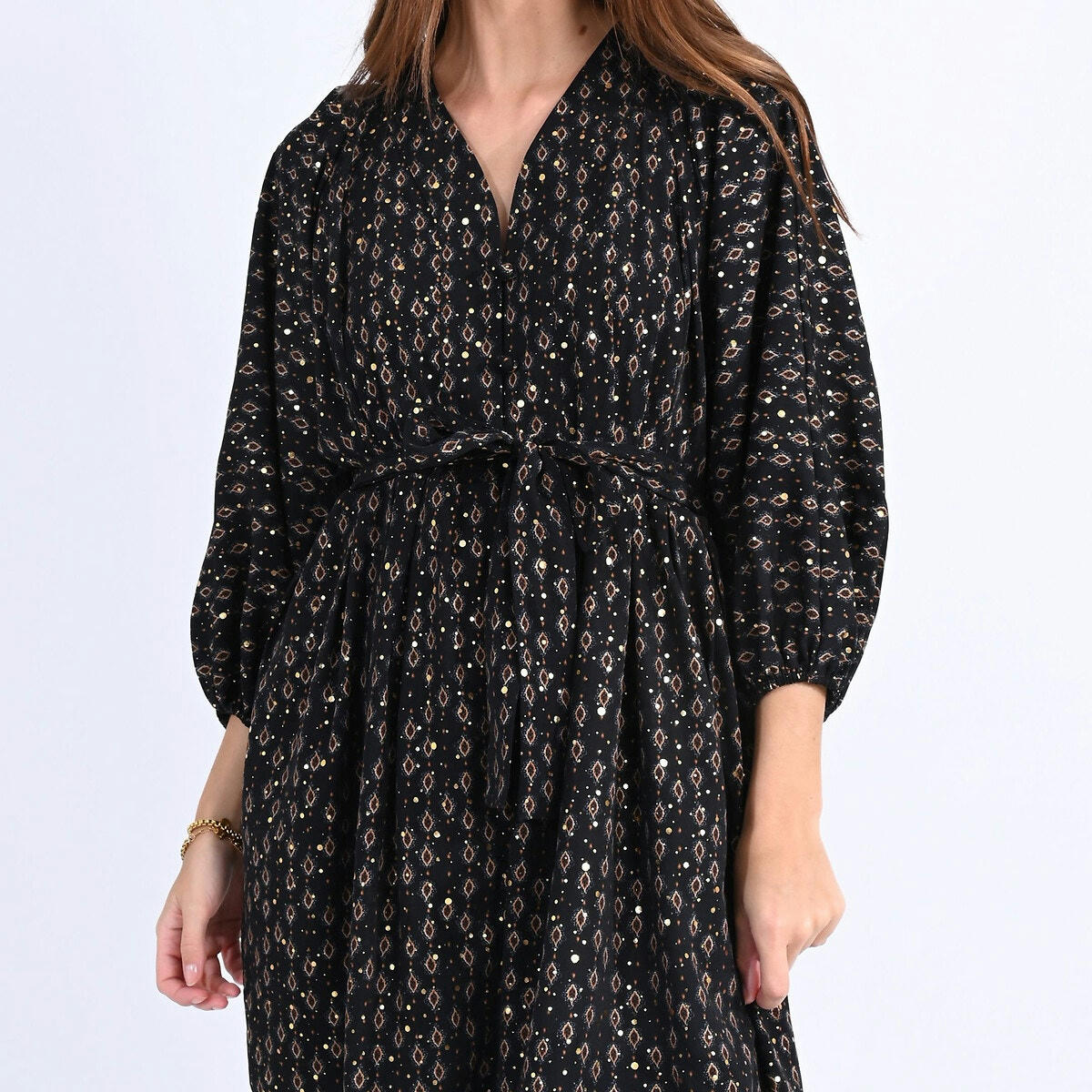 Robe imprimée encolure V