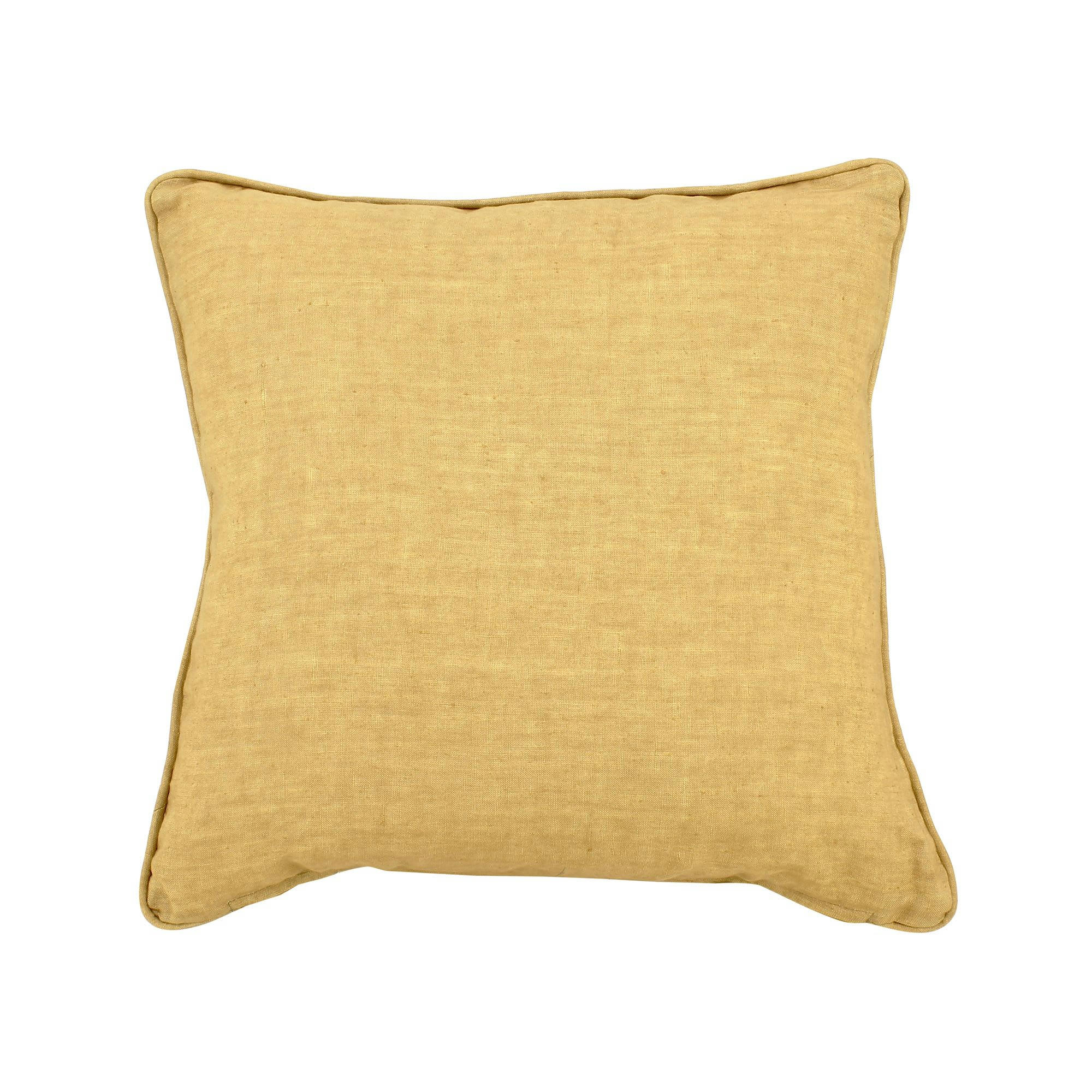 NYL - Coussin en lin jaune moutarde 40cm