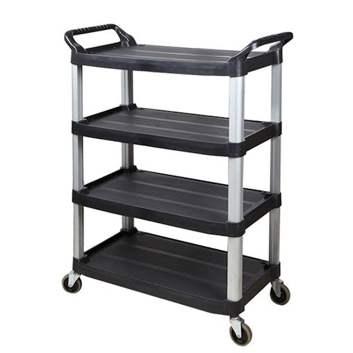 SOGA 4-Tier Portable Kitchen Food Trolley Cart with Wheels 950x500x1270mm Black