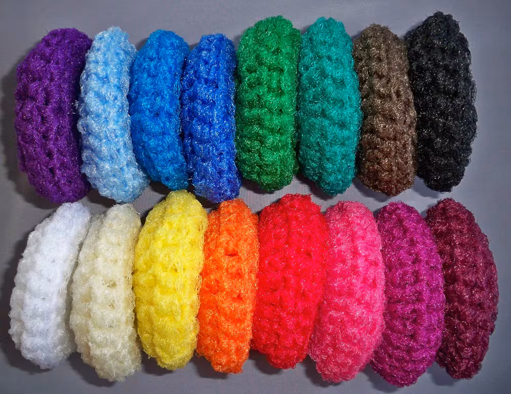 Puffy Scrubbie - Double Layer Nylon Net Scrubbie, Set of 3 - 6, Approx Size 3 3/4