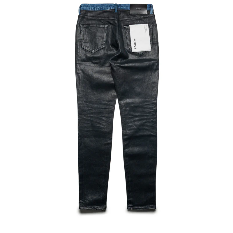 Purple Brand Low Rise Skinny Leg Coated Indigo Jean - Black