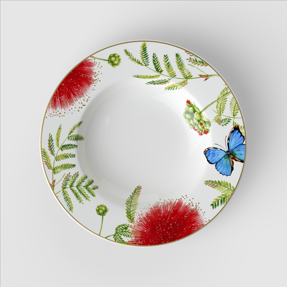Amazonia Soup bowl - Multi-colored, 9.8'', Premium Bone Porcelain