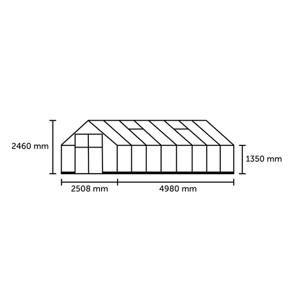 Gewächshaus »Qube«, 13 m², Aluminium
