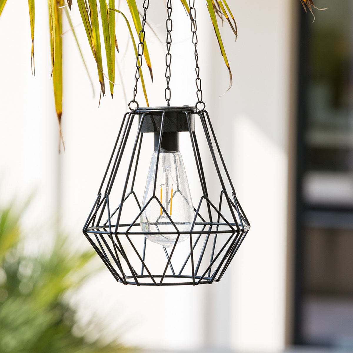 Suspensionsolar "Flave" Black metal, D.19 cm