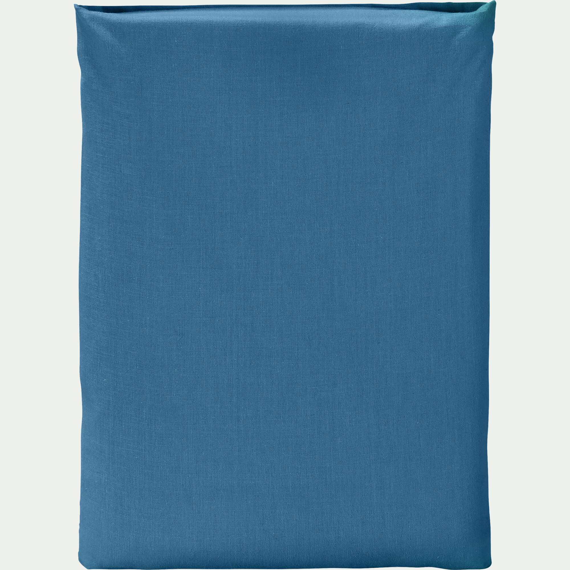 CALANQUES - Drap plat en coton 270x300cm - bleu figuerolles
