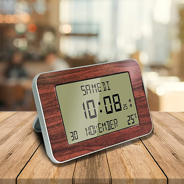 Horloge Digitale FISHTEC Wood Lamp Silver