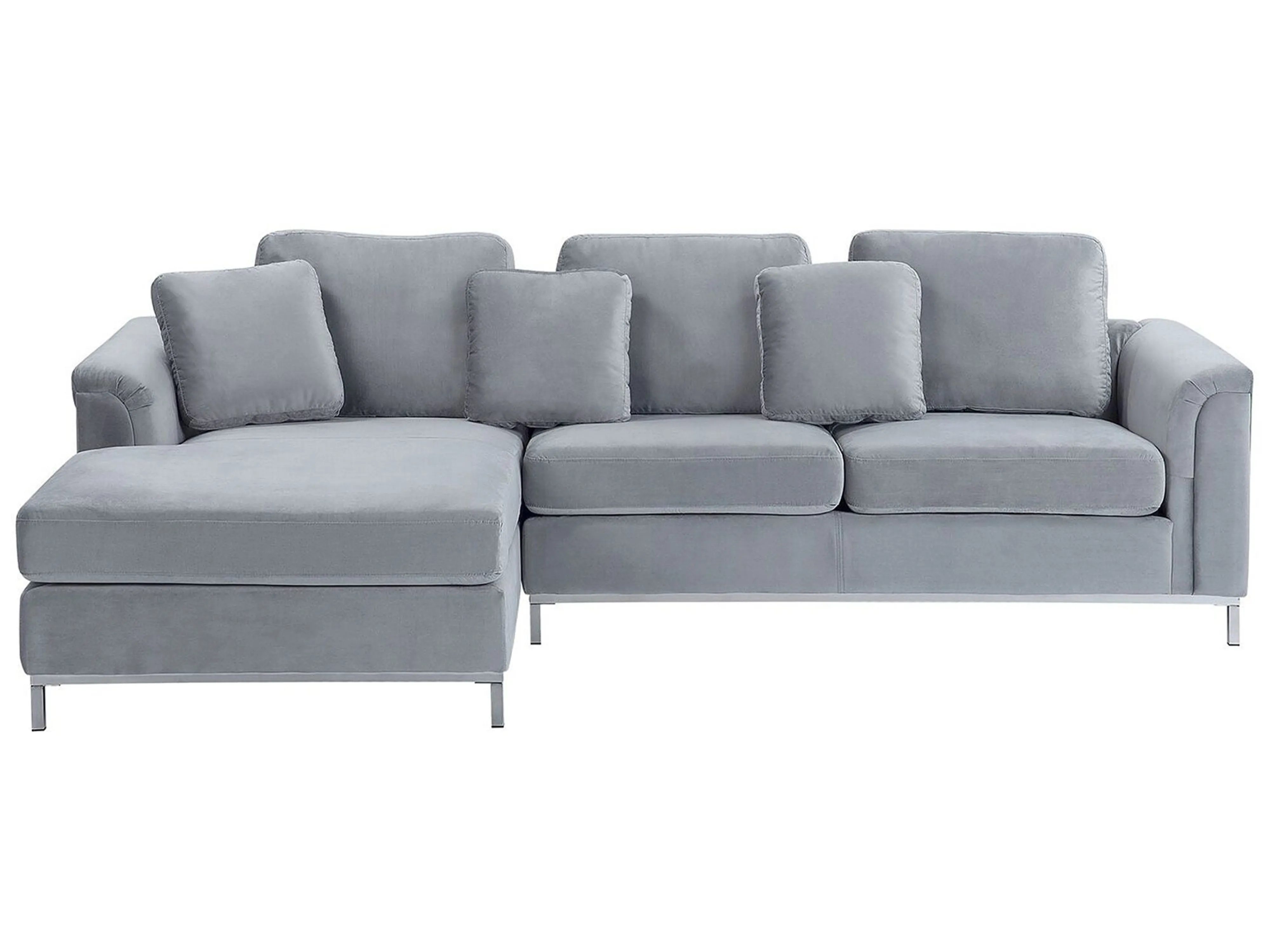 Corner Sofa 4 Seater OSLO Velvet Grey Right Hand