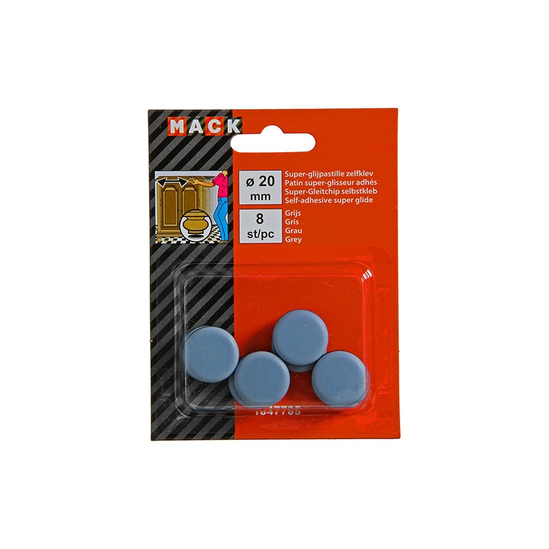 Patin glisseur adhésif Ø 20 mm 8 pièces