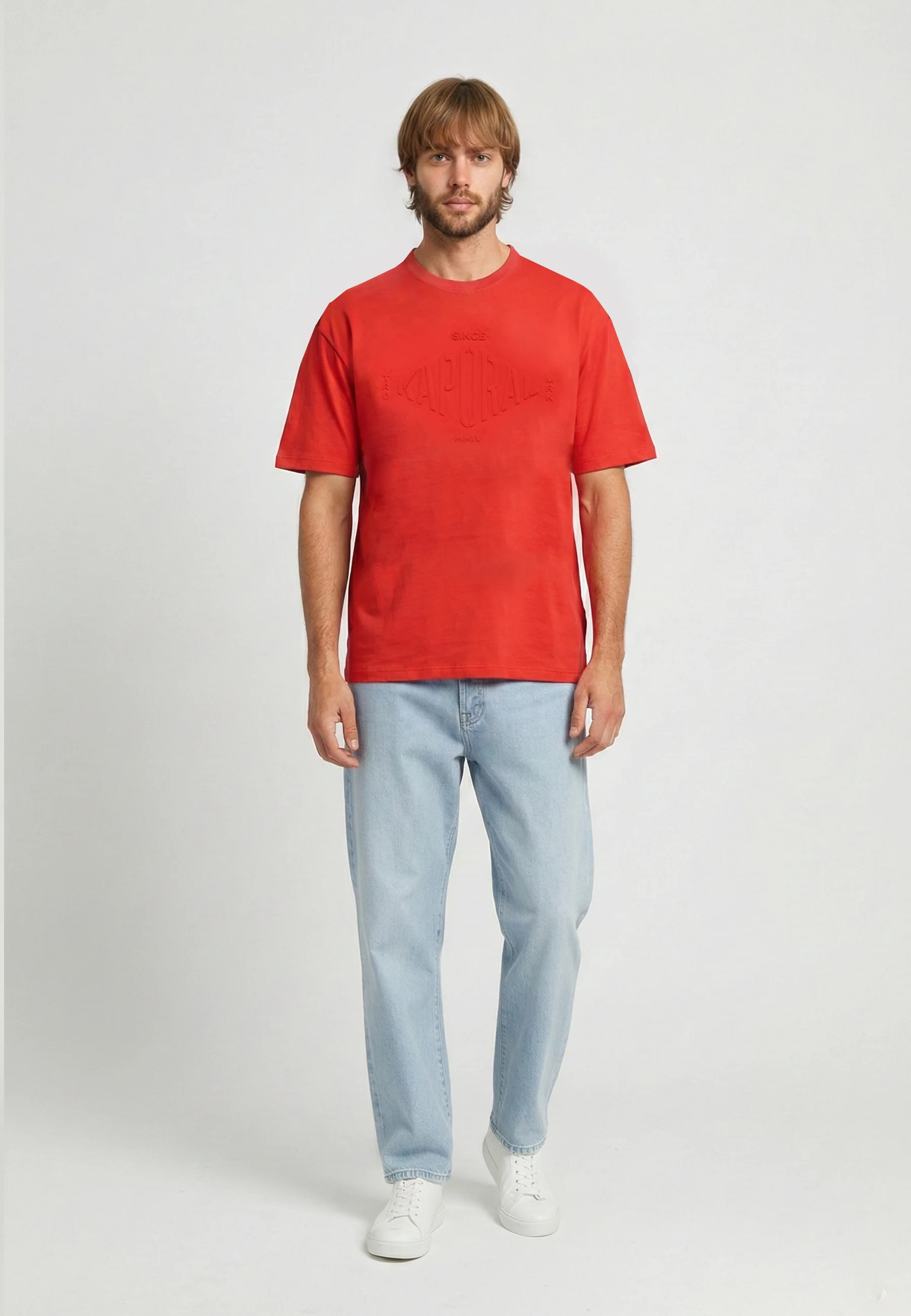 T-shirt manches courtes regular rouge coton TIMAL
