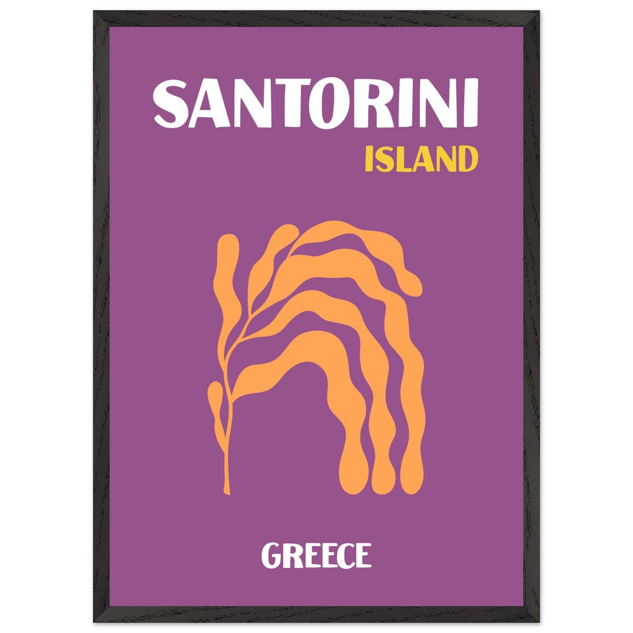 Artfulprints Poster met Lijst Griekenland - Santorini  - 50x70 cm - Paars