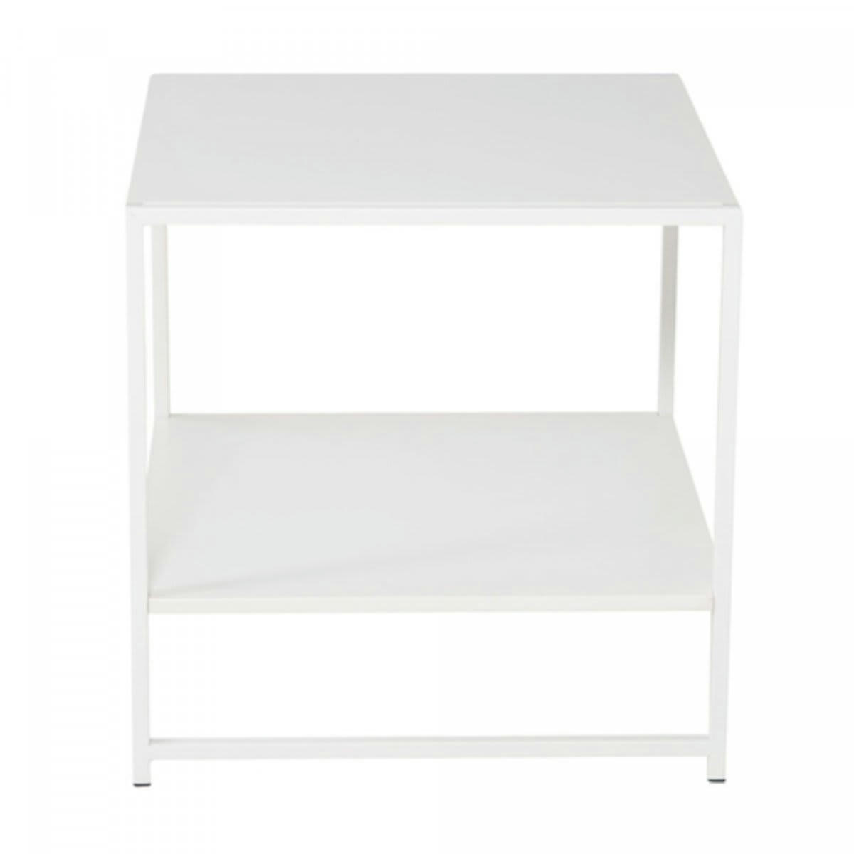 SAFAA - Table d'appoint en métal blanc