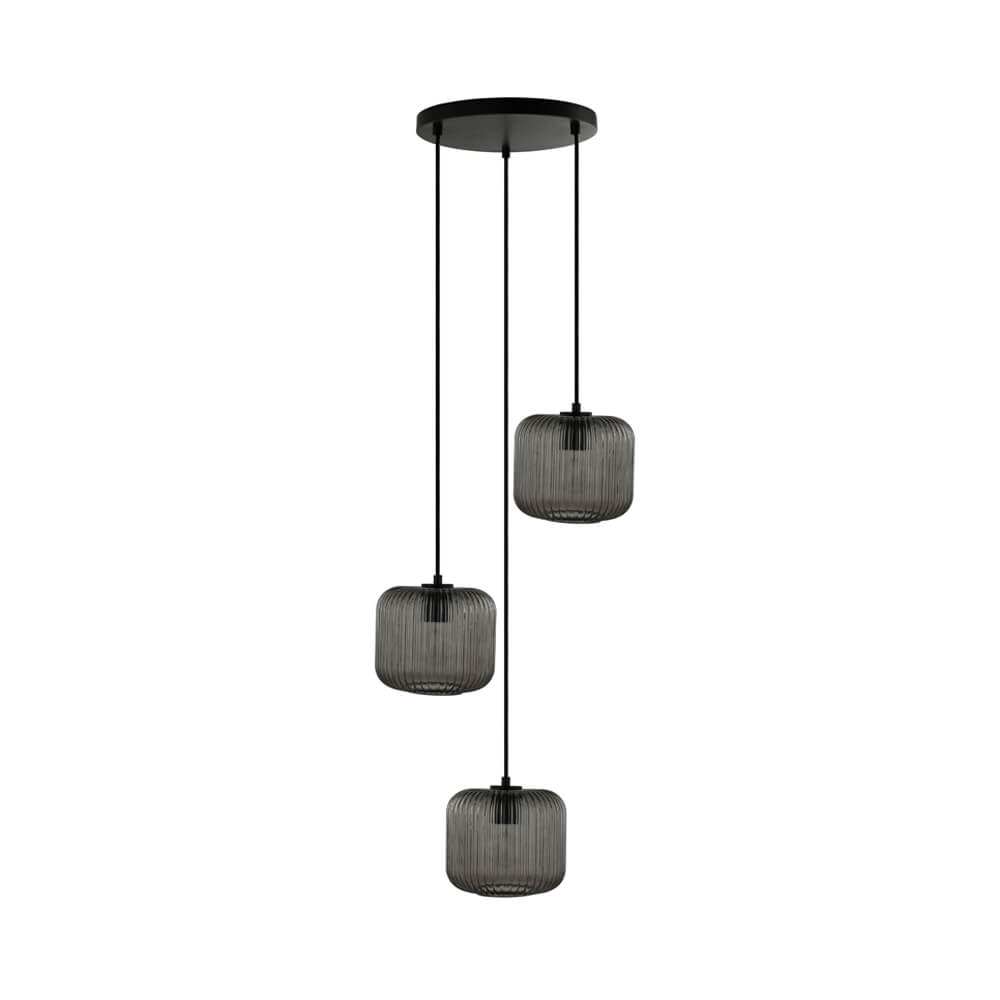 HOME DELUXE Hanglamp van glas LILY - Grijs rook
