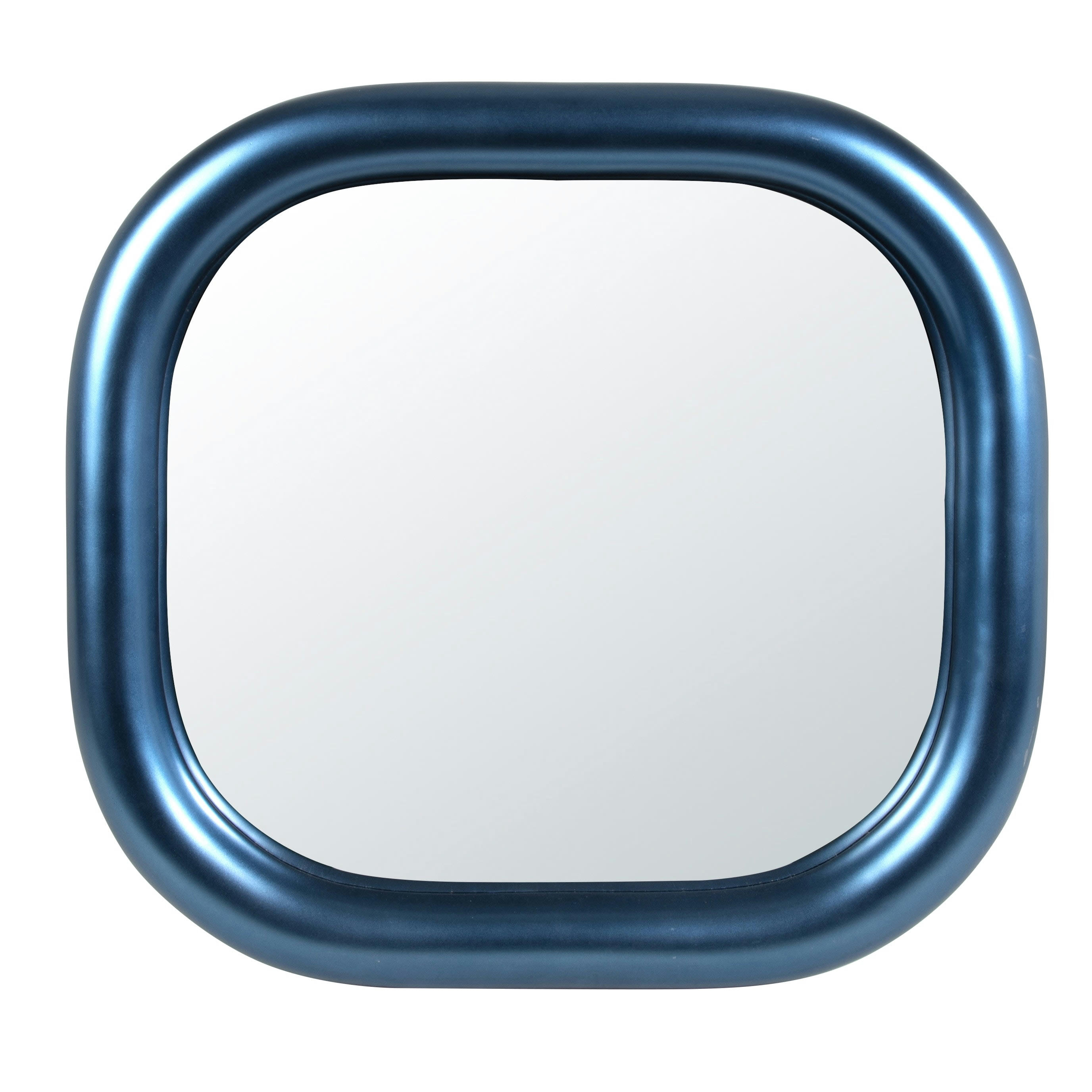 DIONE - Miroir carré en polyrésine bleue 50x54