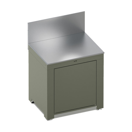 Module Plan de travail avec porte - Sauge et Inox Modulo - ENO