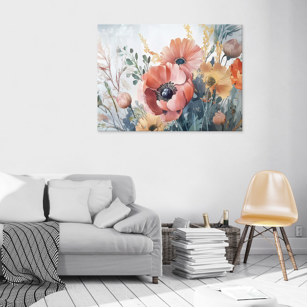 Obraz Do Sypialni Salonu Kuchni Na Płótnie Kwiaty Pastele Polne 60X40