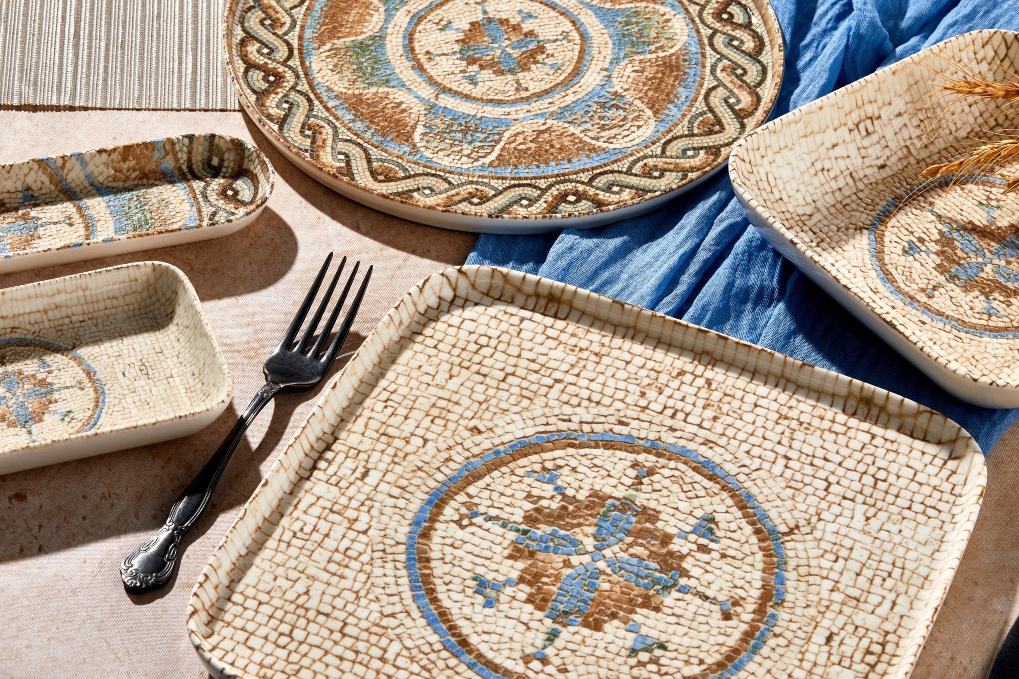 Rinart Diep bord - Celest - Porselein - 25 cm (1200cc) - set van 6