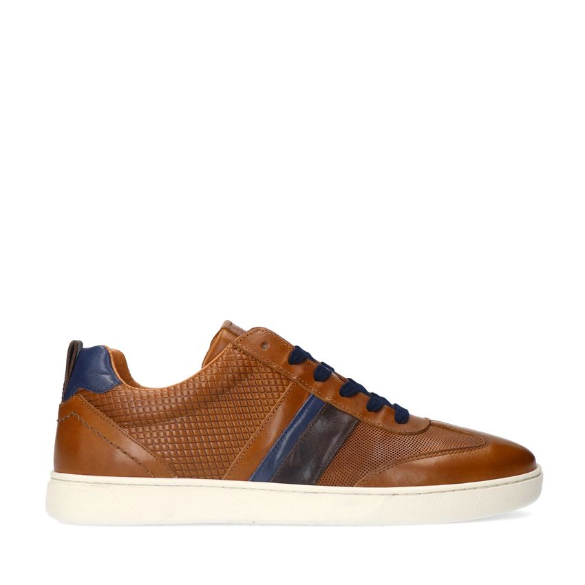 No Stress Cognac leren sneakers