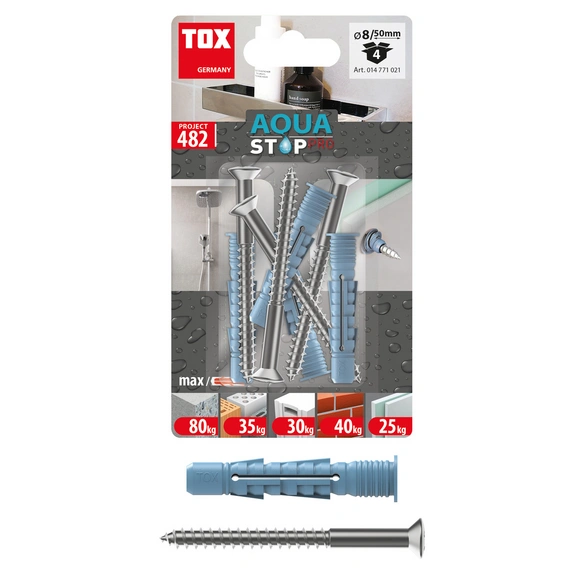 »AQUASTOP«, HDPolyethylen (PE), 2 Stück, ØxL: 8 x 50 mm
