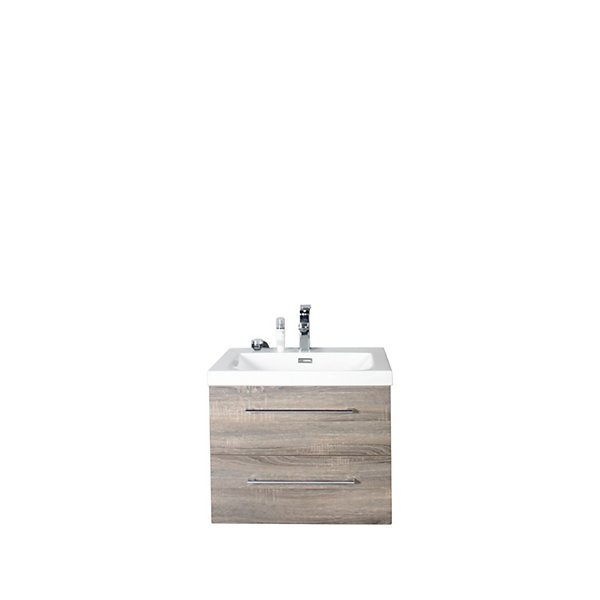 Meuble avec vasque 80 cm chêne californien gris Aquasun