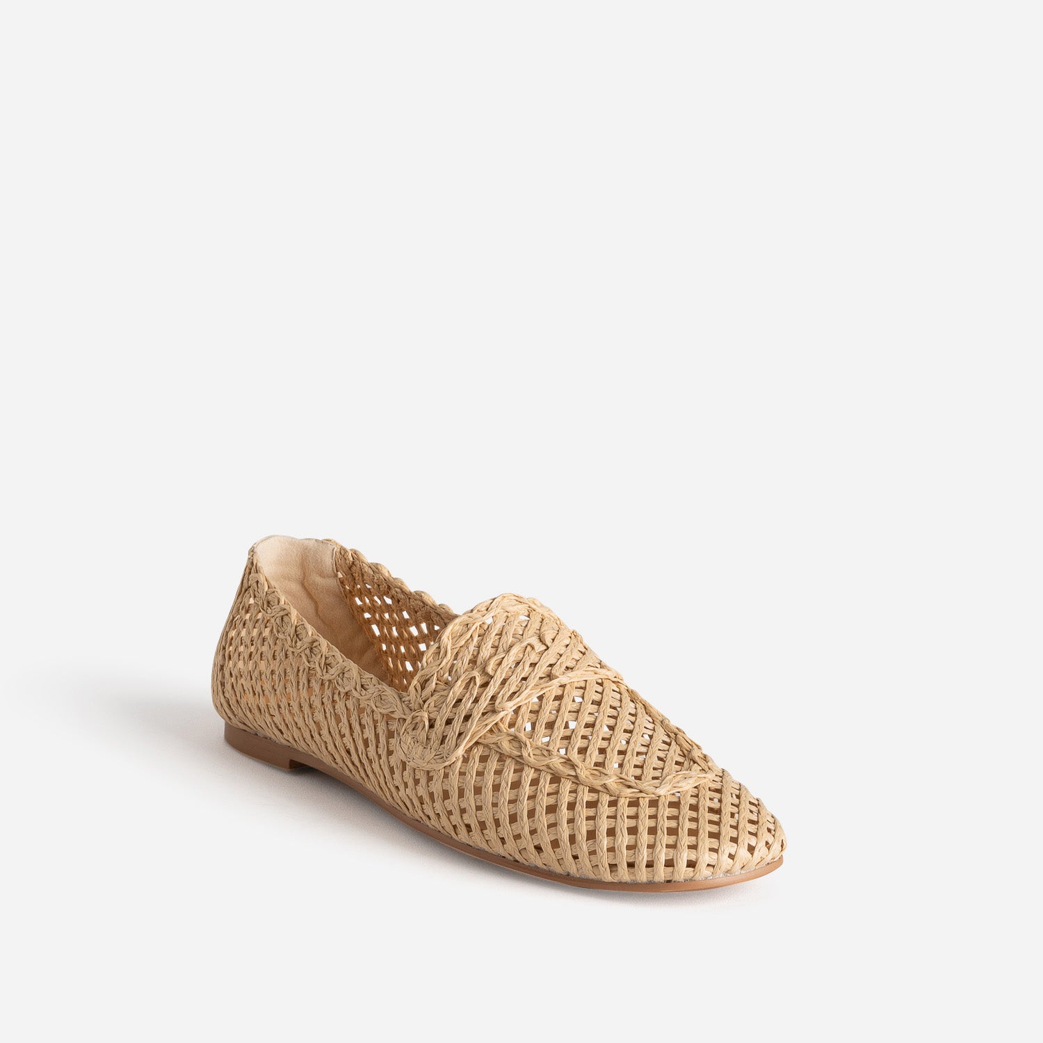 Mocassin beige tressage ajouré