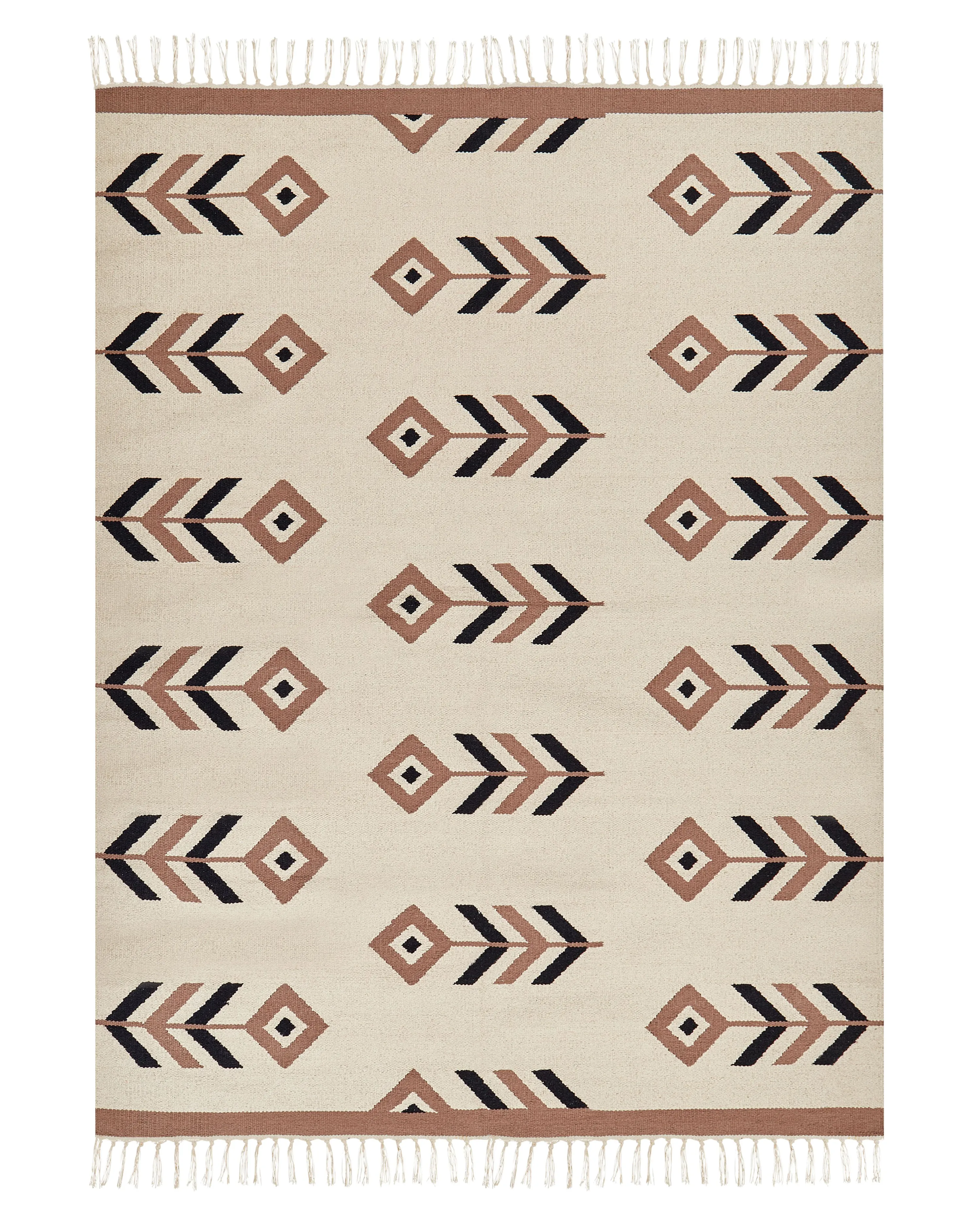 Rug NIAVAN Beige 140 x 200 cm Cotton Kilim