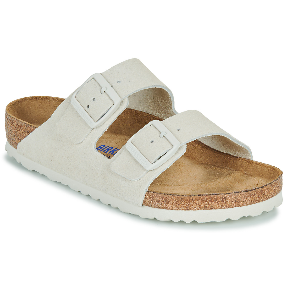 BIRKENSTOCK - Arizona Soft Footbed - Suede / Antique / White / Regular