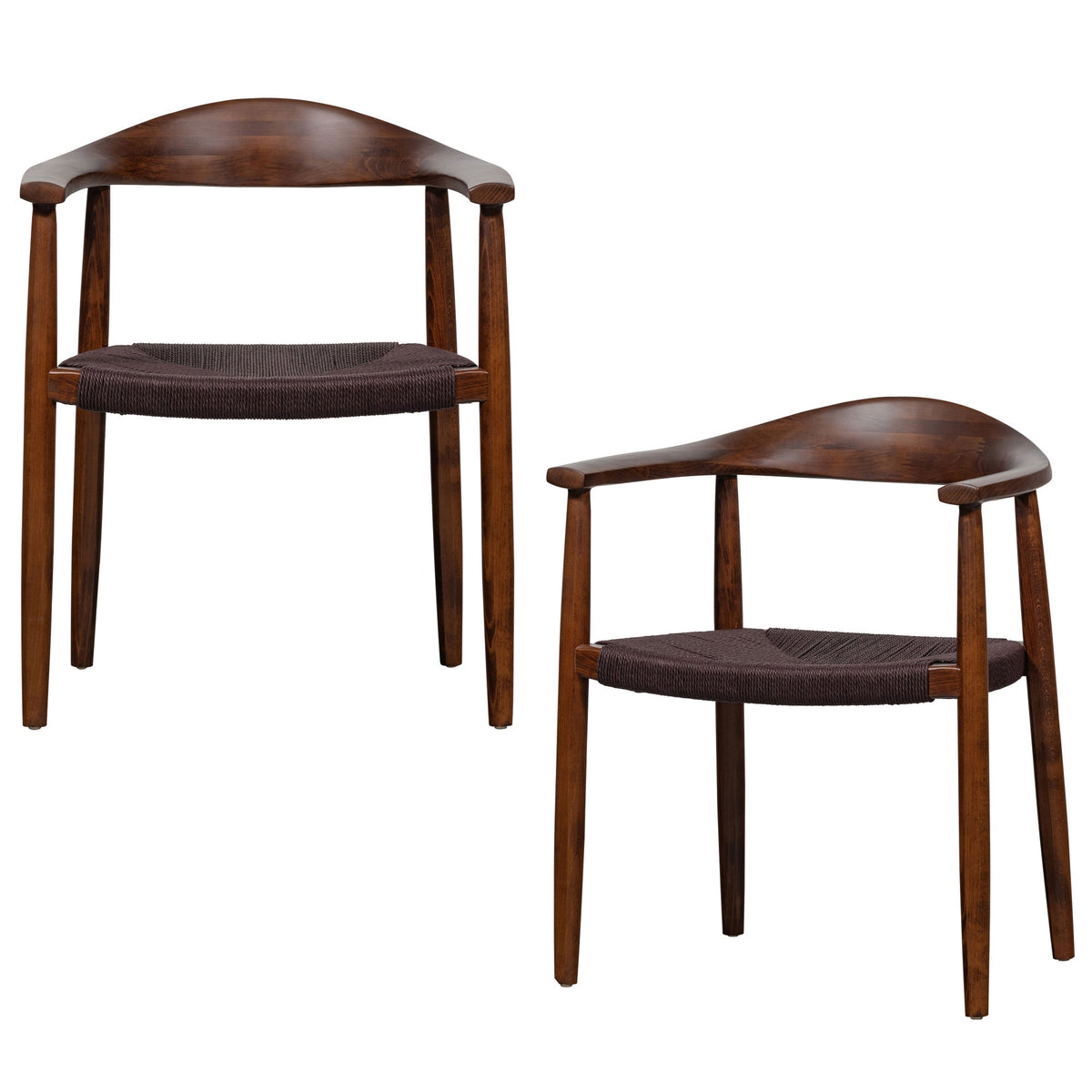 vtwonen eetkamerstoelen Embrace - Hout - Donkerbruin - Set van 2