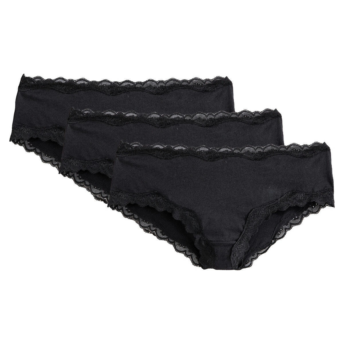 Lot de 3 Shorties en coton et dentelle