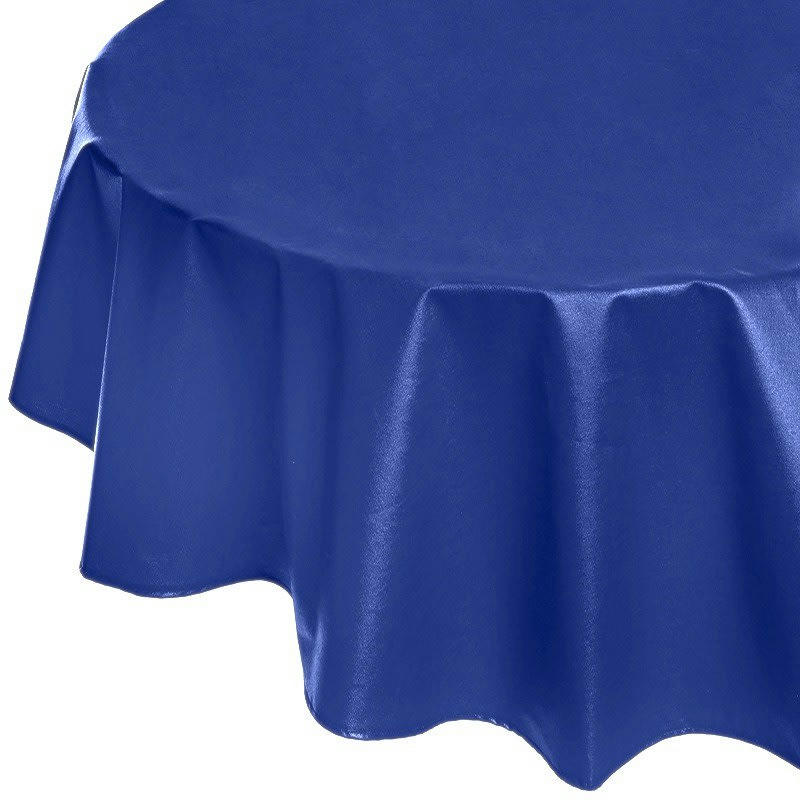 UNI - Nappe enduite ronde 160 x 160 cm bleue