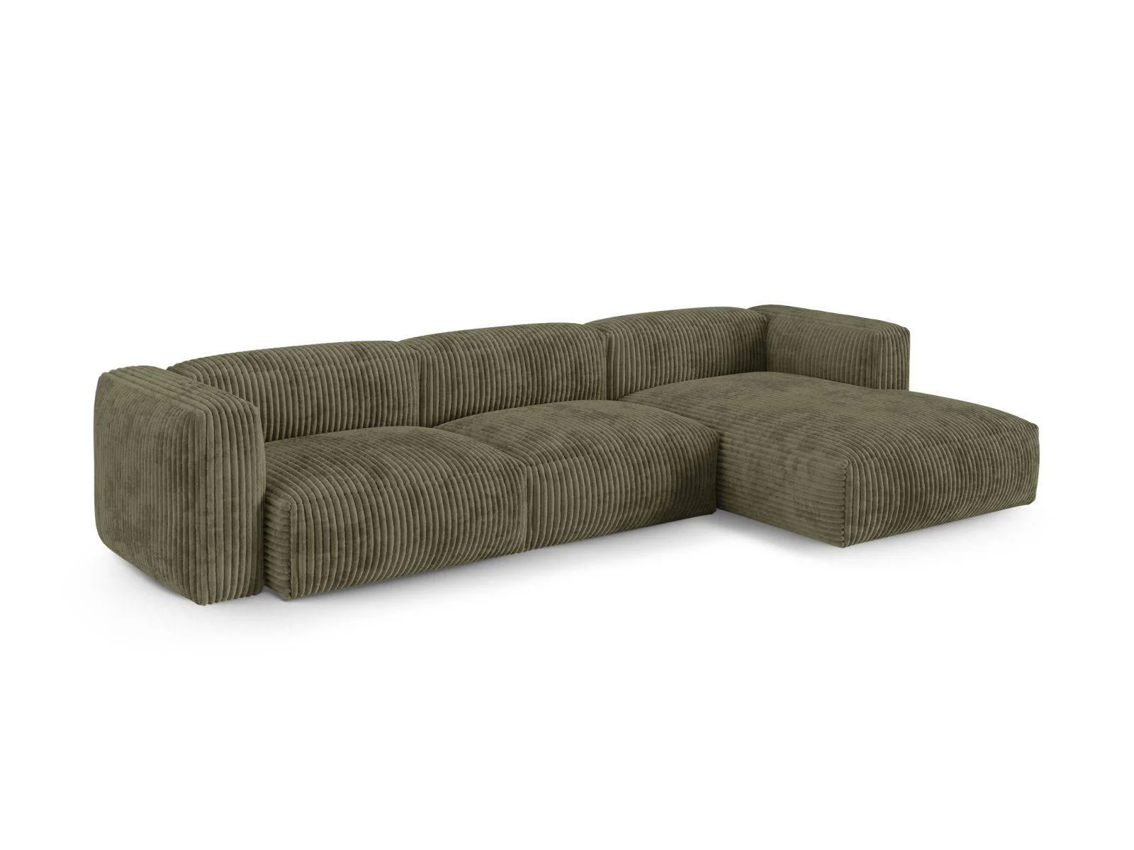 Modulaire hoekbank Martina rechts ribstof