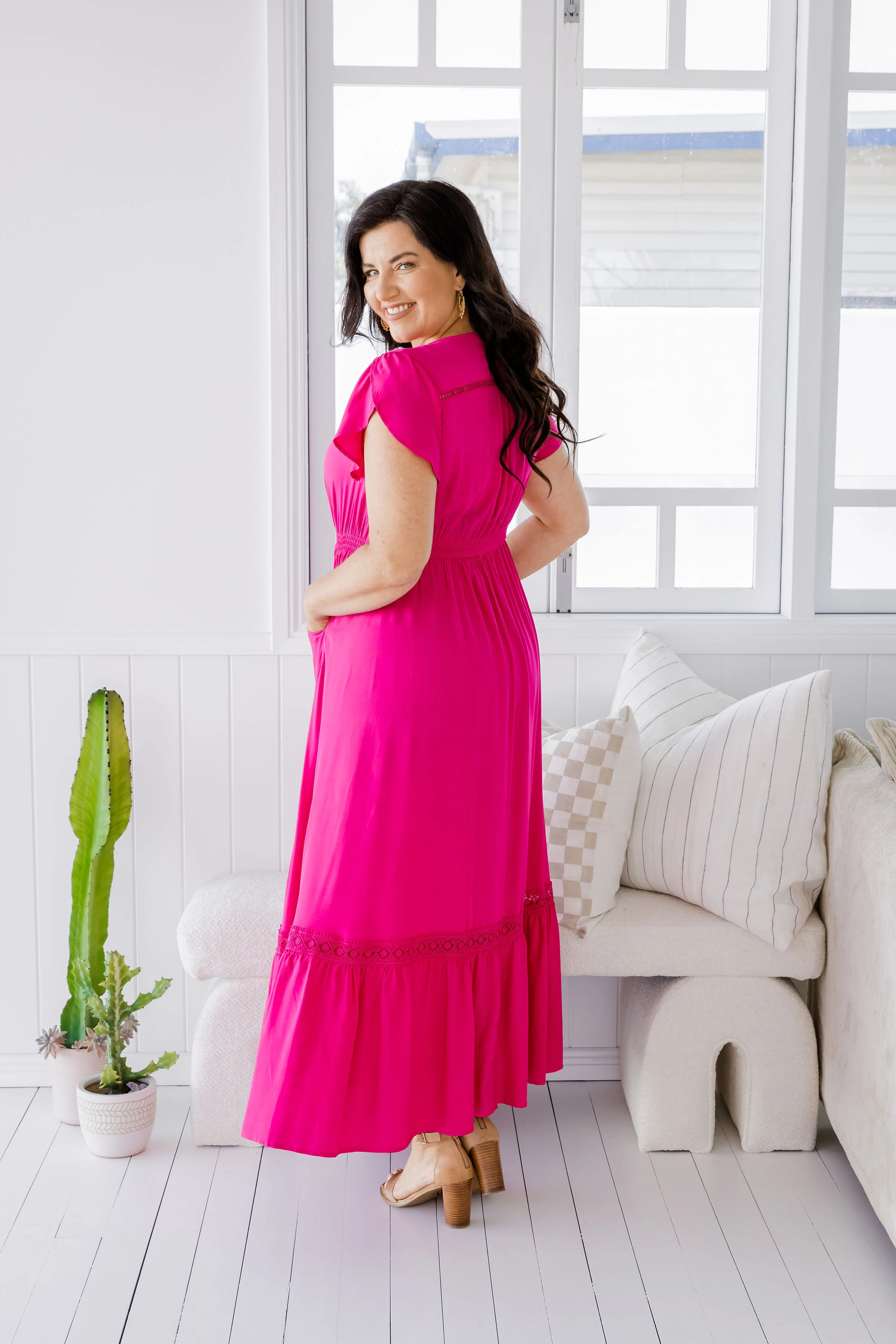 Shayla Maxi Dress in Fuchsia