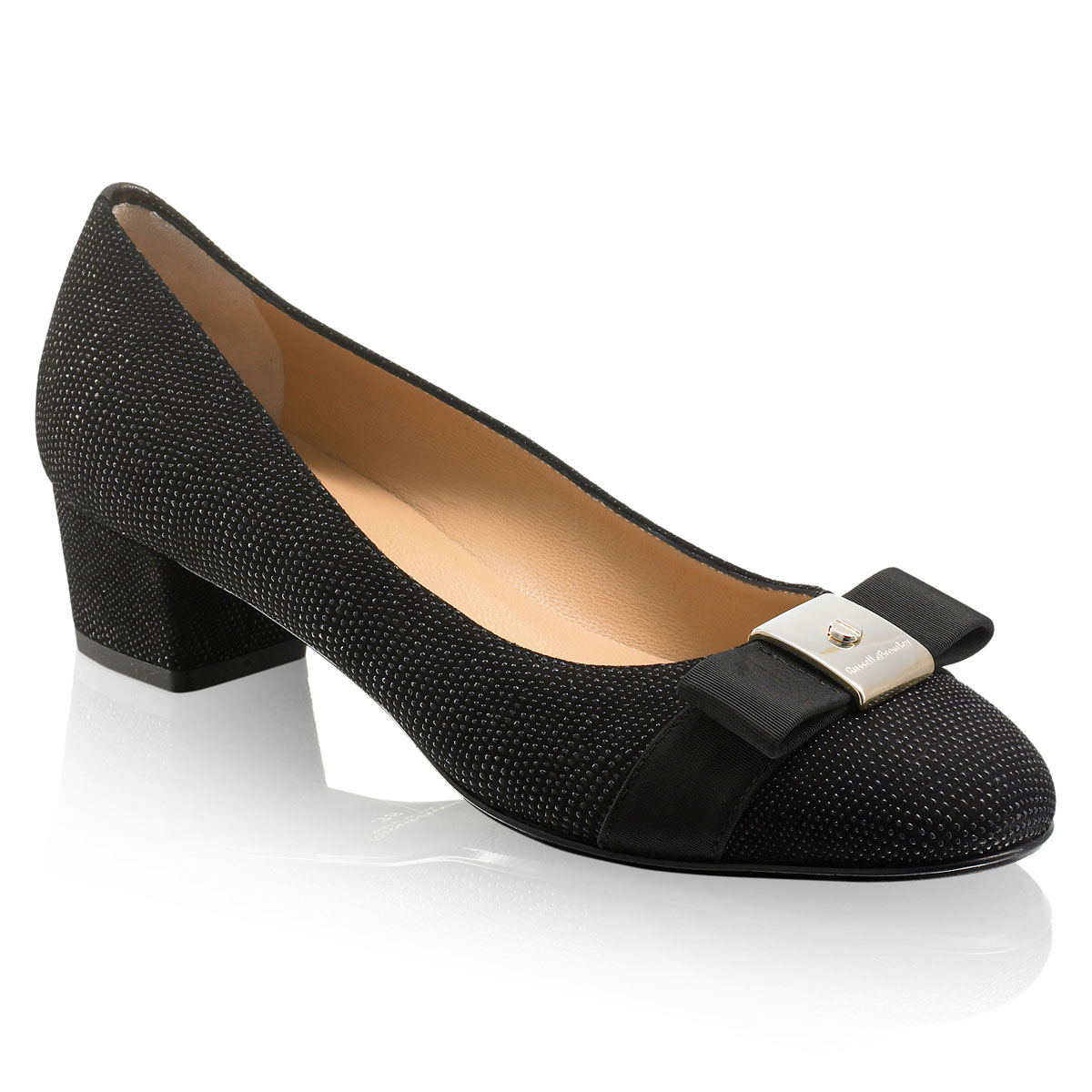 Russell & Bromley SMOOTHYMID Mid Heel Bow Court