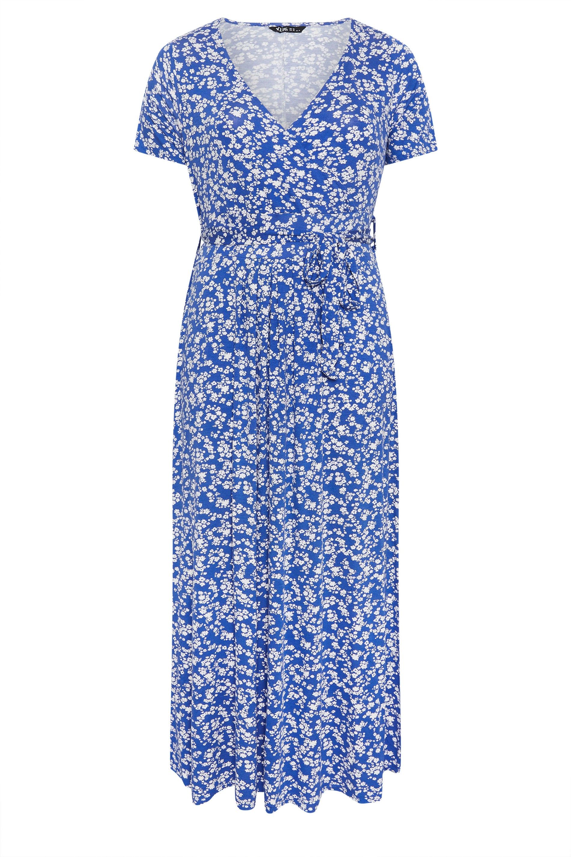 Yours Ditsy Floral Wrap Front Dress