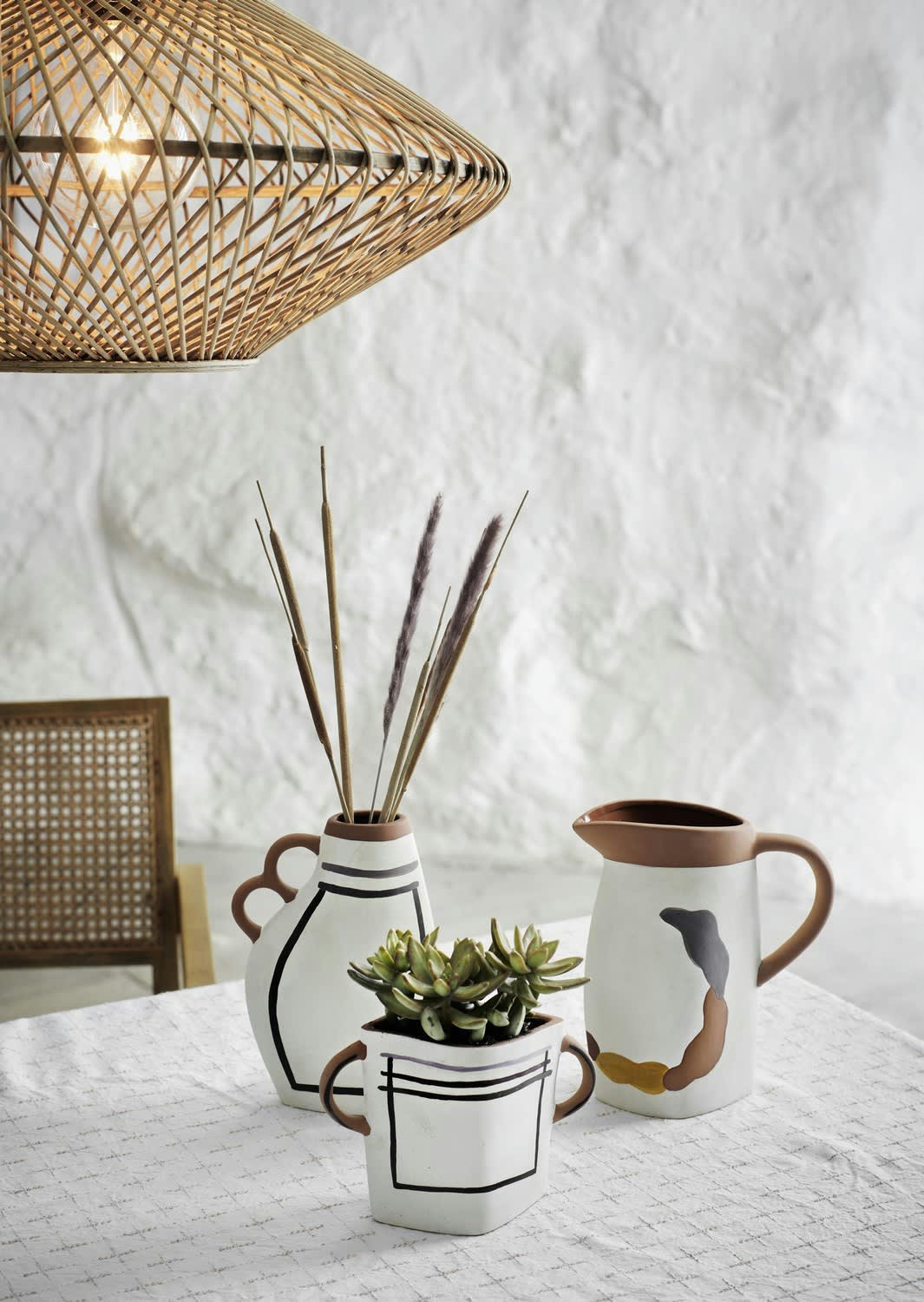 - Vase Terre cuite Blanc 10X19