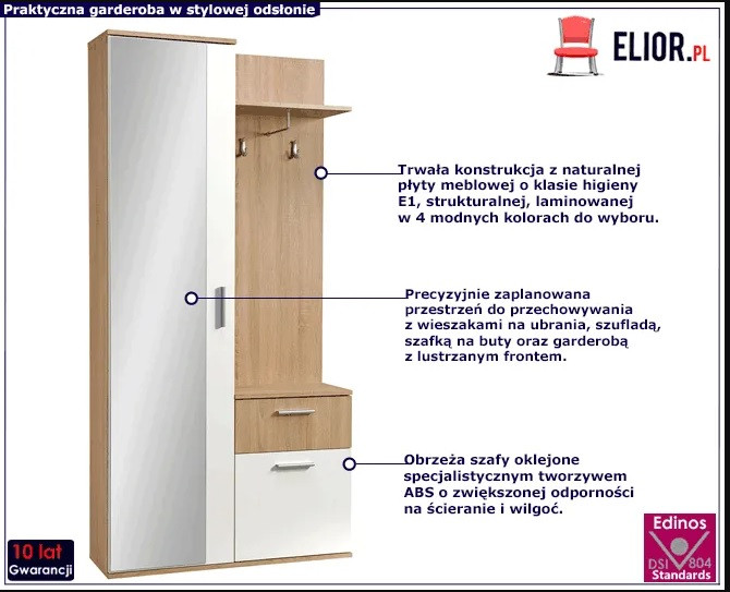 Garderoba z lustrem - Elnix