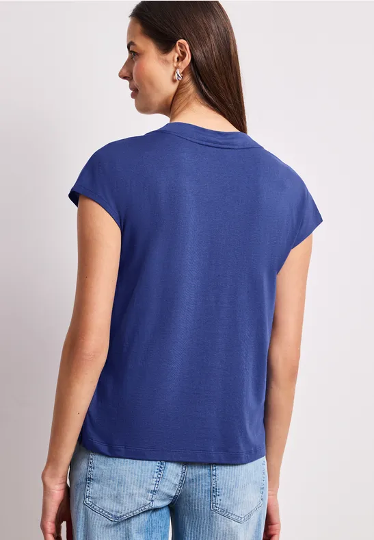 Dropped Shoulder Shirt mit V-Neck