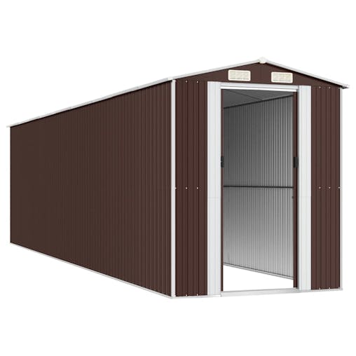 NNEVL Garden Shed Dark Brown 192x772x223 cm Galvanised Steel