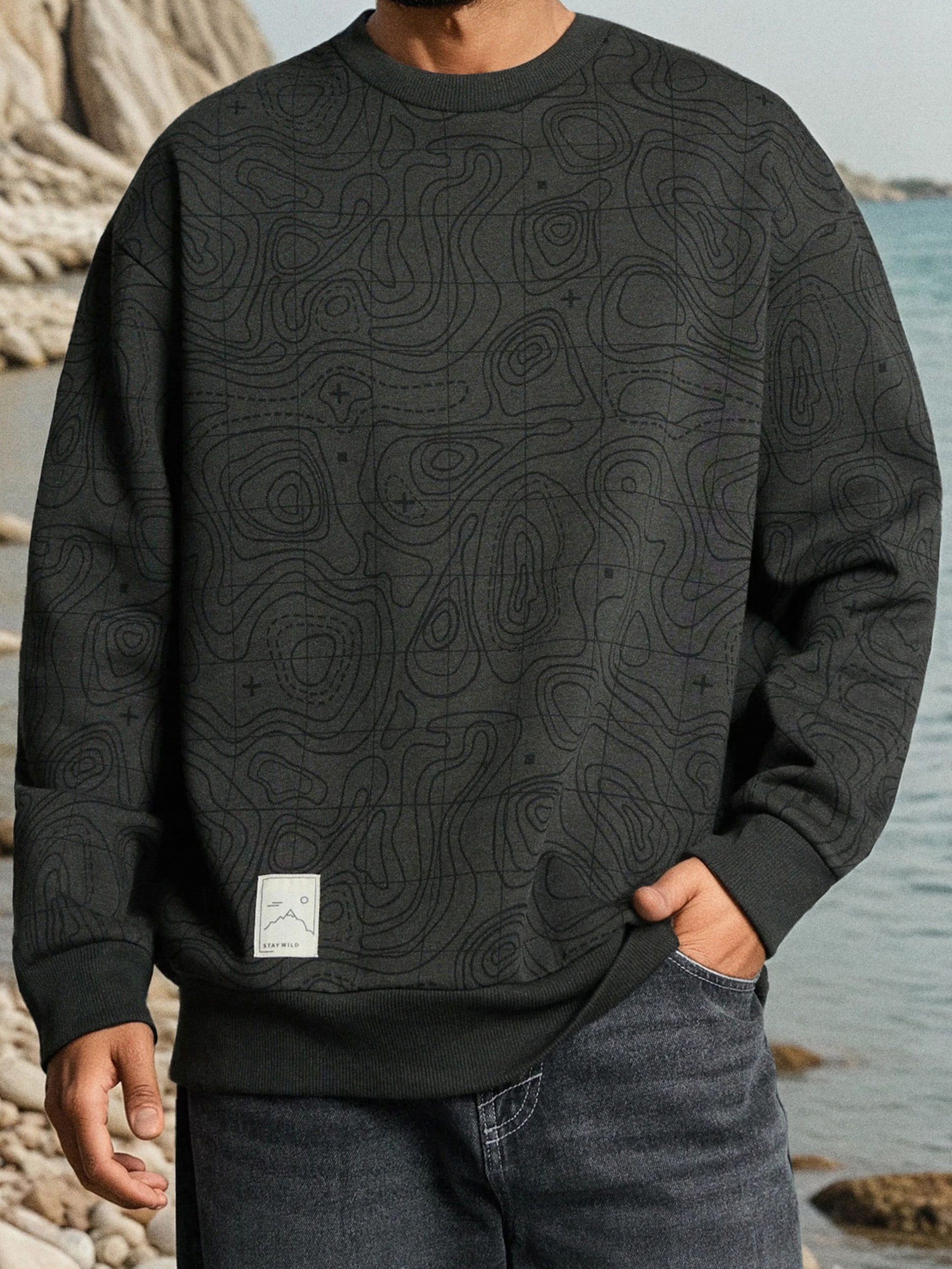 Bluza crewneck ze wzorem