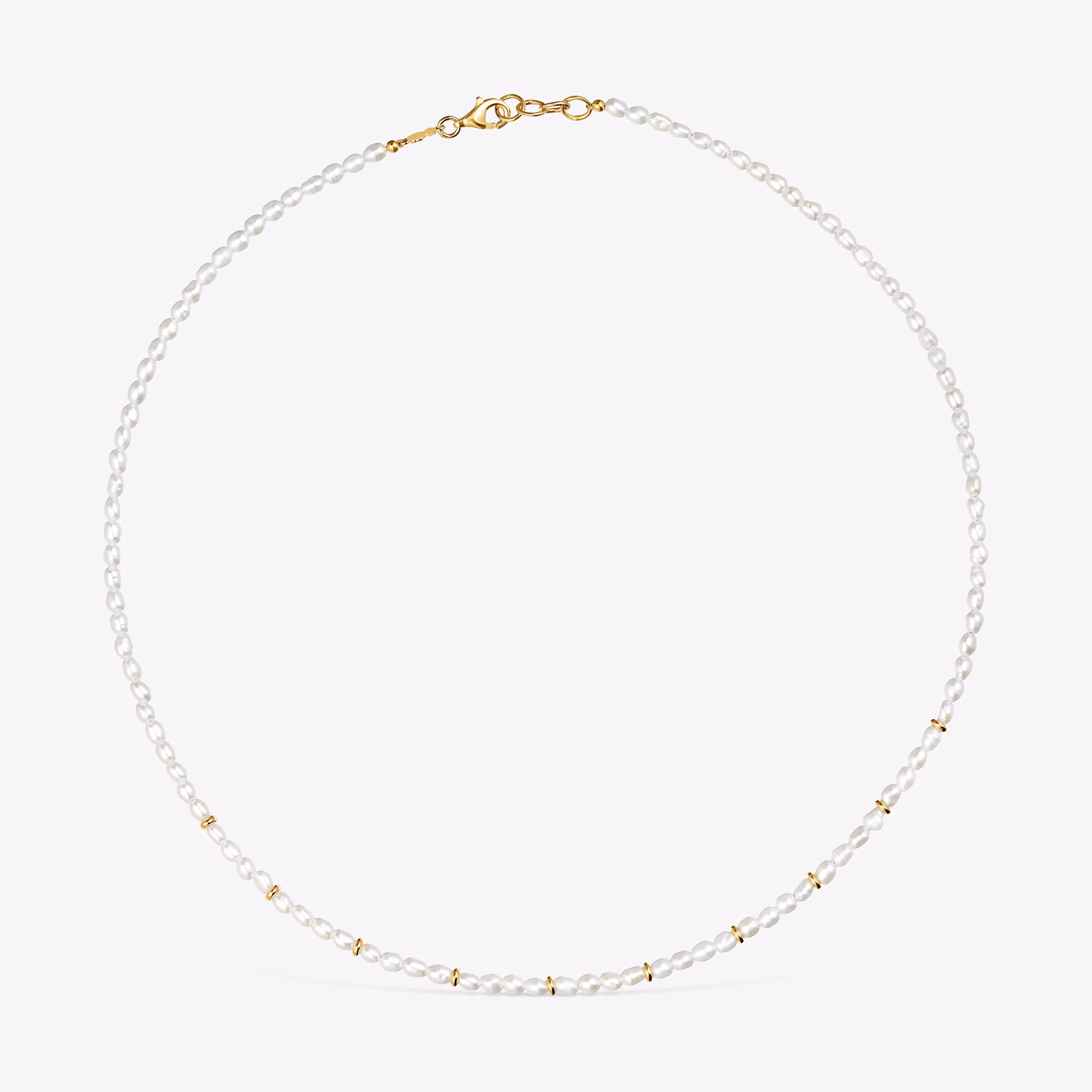 Gargantilla con perlas cultivadas y baño de oro de 18 kt sobre plata Gloss