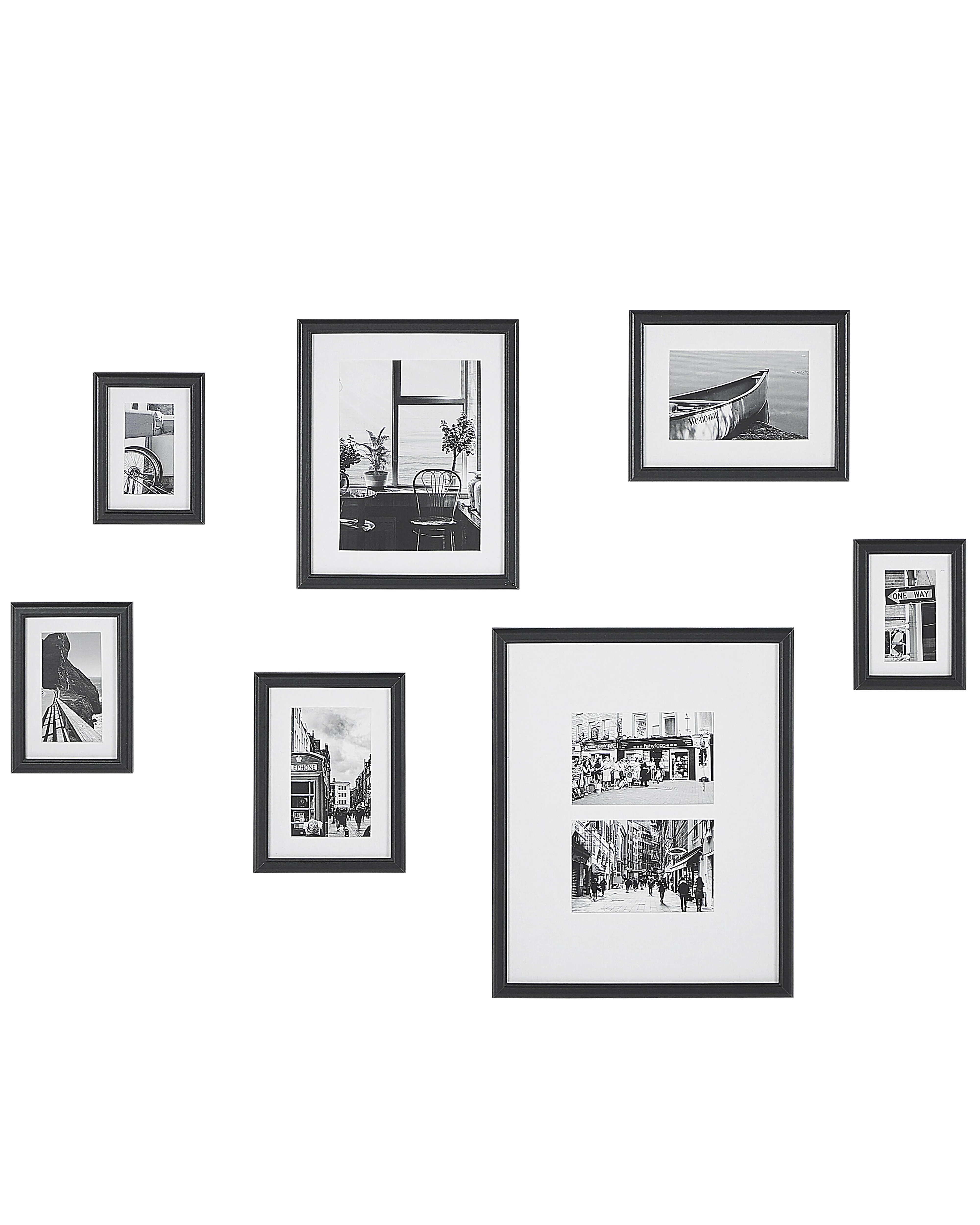 Set of 6 Photo Frames ZINARE Landscape Black