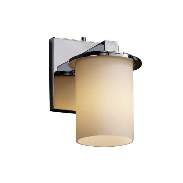 Justice Design Fusion Dakota Polished Chrome Wall Sconce - Silver
