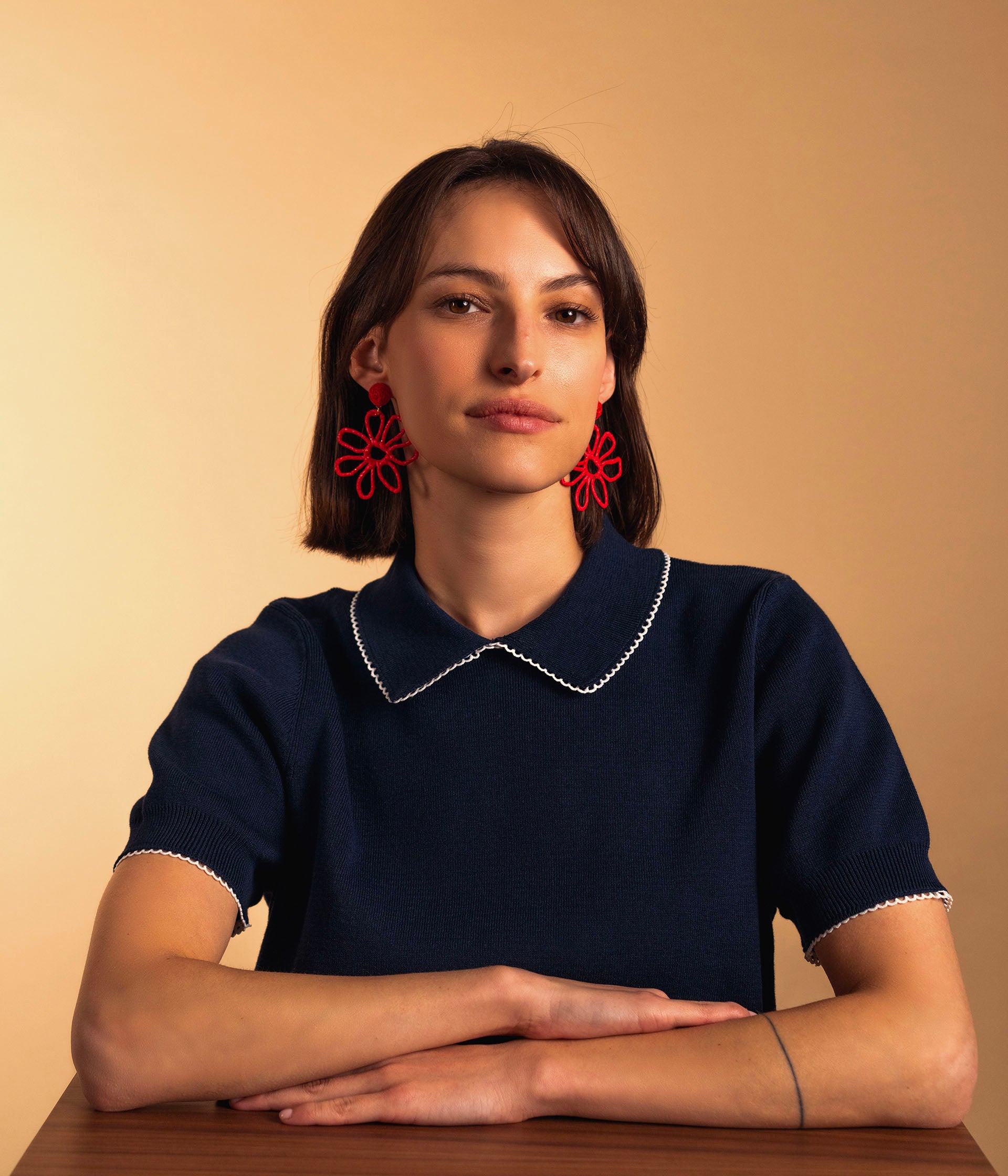 Boucles d'oreilles Fidji coquelicot